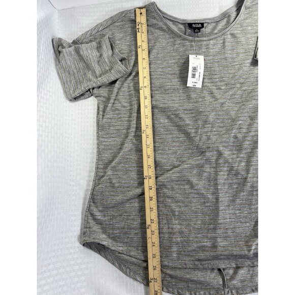 A.N.A Long Sleeve‎ Knit Gray and Gold  NWT Womens Subtle Striped XL top - Picture 9 of 14